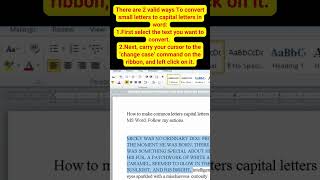 Change Small Letters to Capital Letters in Word  Two 2 Ways with audio microsoftword [upl. by Yesdnyl]