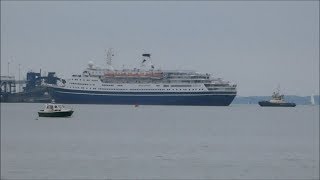 Cruise amp Maritimes Marco Polo departs Harwich International 4th June 2018 [upl. by Aires]