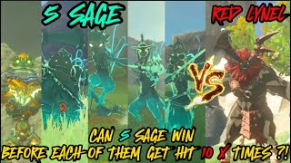 LYNEL VS 5 SAGE  Can 5 Sage Defeat Lynel Before Getting hit 10X EACH OF THEM  TOTK [upl. by Alyakam255]