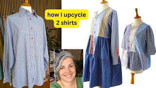 How I upcycle 2 mens shirts 2 of my favourite upcycles [upl. by Ahsemaj]