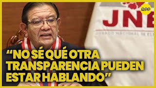 Reacción del presidente del Jurado Nacional de Elecciones ante proyecto propone recortar su mandato [upl. by Rae]