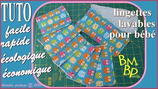 Tuto lingettes lavables pour bébé facile et rapide [upl. by Lizette]