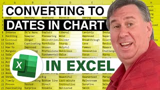 Excel  Excel Charts 3  Converting to Dates  Episode 1211403 [upl. by Aisatsanna]