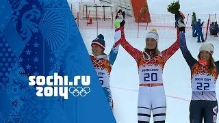 Ladies Alpine Skiing  Super Combined  HöflRiesch Wins Gold  Sochi 2014 Winter Olympics [upl. by Mitchael]