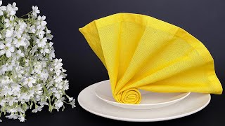 How to make Napkin Folding Shell  the Standing Fan napkin [upl. by Eicul]