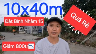 BÁN ĐẤT MẶT TIỀN BÌNH NHÂM 15 DIỆN TÍCH NGANG 10X40 ĐƯỜNG THÔNG  XE TẢI RA VÀO ĐƯỢC [upl. by Elyrrad466]