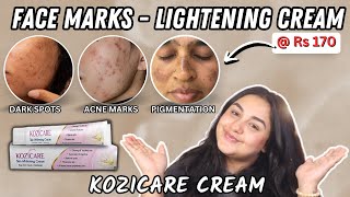 Pharmacy Cream to Lighten Brown Marks On FACE  Pigmentation Dark Spots Acne Marks Kozicare Cream [upl. by Lucien]