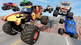 Monster Jam Insane Big vs Small Races and High Speed Jumps 6  BeamNG Drive  Griffs Garage [upl. by Druci]