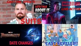 STEPHEN AMELL IN SUITS MILES MORALES MOVIE MARVEL SWITCHES DATES FANTASTIC FOUR CAST ANNOUNCED [upl. by Lupe]