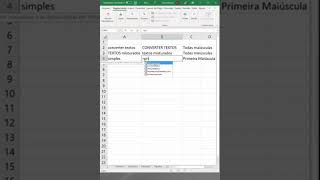 Converter MaiÃºsculas de MinÃºsculas no Excel shorts [upl. by Mharg]