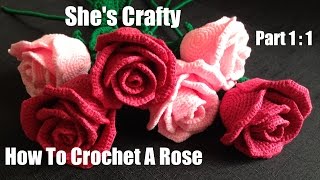 How To Crochet A Rose Easy Crochet lessons to crochet flowers part 11 [upl. by Vlad]