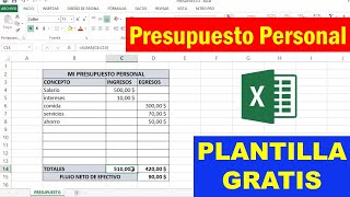 Como hacer un PRESUPUESTO Personal en Excel 🤑💲💻 plantilla gratis [upl. by Ecnarepmet]