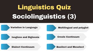 MCQS on Sociolinguistics  Linguistics Quiz  Isogloss  Diglossia  acrolect mesolect and basilect [upl. by Neirda216]