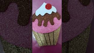 كب كيك من الفوم الامع لاعياد الميلادكبكيك cupcake food sweet foamsheetcraftideas art foam [upl. by Born92]