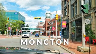 Moncton Downtown Drive 4K  New Brunswick Canada [upl. by Ullund]