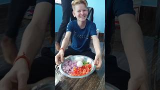 American boy ne banaya egg magie 😍so tasty shorts minivlog shortsfeed [upl. by Hploda]