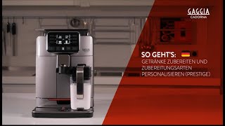 GAGGIA CADORNA PRESTIGE  SO GEHT’S GETRÄNKE ZUBEREITEN [upl. by Holcman673]