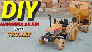 How To Make RC Mahindra Arjun Tractor With Hydraulic Trolley From Cardboard And Homemade ll DIY [upl. by Notnil]