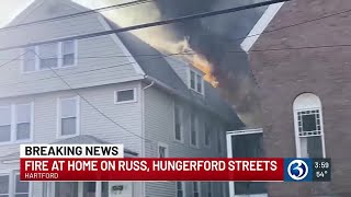 Hartford firefighters battling structure fire on Russ Street [upl. by Julia]