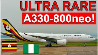 UGANDA AIRLINES BUSINESSS CLASS on the RARE A330800 Across Africa [upl. by Jamieson]