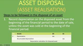 Asset Disposal Asset realisation Journal Entries  Steps with Examples [upl. by Aihsikal]