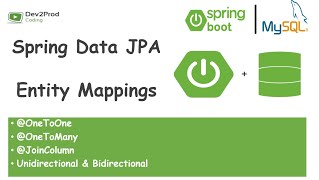 Entity Mapping  OneToOne OneToMany JoinColumn Spring Data JPA  Spring Boot  Dev2Prod Coding [upl. by Fondea]