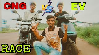 bajaj freedom cng bike 125 vs scooty ola S1 Pro race  bajaj CNG bike review [upl. by Ailuig]