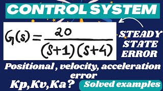 Steady state error  Positional Velocity Acceleration error  Examples solved Mathspedia [upl. by Ardnaet]