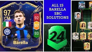 NICOLÒ BARELLA  ALL 15 SBC SOLUTIONS  TOTY  MADFUT 24 [upl. by Anay279]