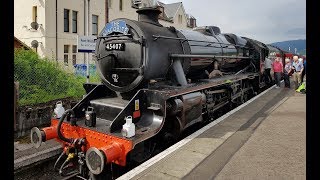 Jacobite Steam Train 45407 Leaving Fort William for Mallaig [upl. by Nawram]