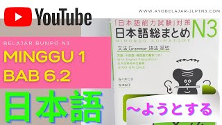 BUNPO N311  Pola Kalimat JLPT N3  Buku Nihongo Somatome N3  Minggu 1 Bab 6〜ようとする、〜ようとしない [upl. by Hedve]