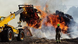 ONSCENE  Large Field Fire in Banbury Oxfordshire [upl. by Ahseki]