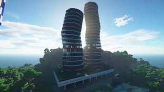 Como hacer un edificio moderno en minecraft 2 Torres [upl. by Stuckey318]