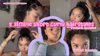 5 Easy Curly Hairstyles for Beginners 3b type hairshy [upl. by Ytissahc]