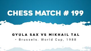 Gyula Sax vs Mikhail Tal • Brussels World Cup 1988 [upl. by Cecily]