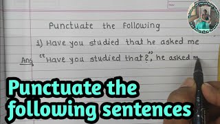 English grammar Punctuate the following sentences [upl. by Delfeena]