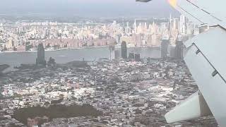 Beautiful New York landing… Manhattan Brooklyn Skyline [upl. by Hayyikaz]