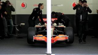 McLaren F1 Engine Start Up Jenson Button Manchester [upl. by Isidor]