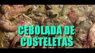 Receita de Cebolada de Costeletas com Camarão [upl. by Latyrc]