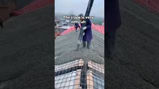 Difficult concrete pouring  slope slab slab concreteworks concrete tips slopes [upl. by Atipul608]