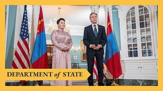 Secretary Blinken meets with Mongolian Foreign Minister Battsetseg Batmunkh [upl. by Keraj]