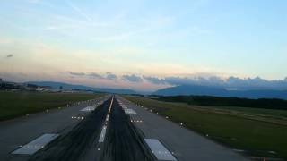 Approach and Landing at Geneva  Boeing 737  Cockpit View [upl. by Eisserc]