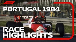 1984 Portuguese Grand Prix Race Highlights  DHL F1 Classics [upl. by Ellard508]