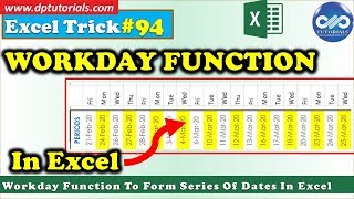 How To Use Workdays Function To Form Series Of Dates For Gantt Chart  Excel Tricks  dptutorials [upl. by Elleret]