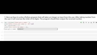 3 python programming for reversing the order of digits  python reverse the order  python [upl. by Cameron]