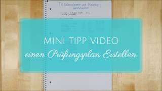 Mini Tipp Video Prüfungsplan erstellen [upl. by Craven]