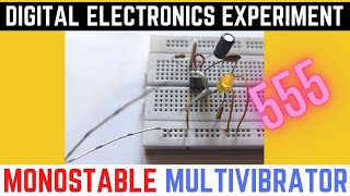 Monostable Multivibrator using 555 Timer  Monostable multivibrator using 555 timer circuit diagram [upl. by Landel]