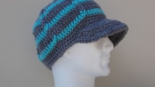 Hat Brim  Peak Crochet Tutorial crochet videotutorials crochet videotutorial [upl. by Rimidalg773]