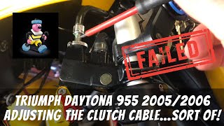 Adjusting a motorcycle clutch cable Triumph Daytona 955i 20052006 [upl. by Kristyn]