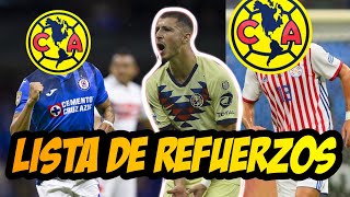 PRIMERA LISTA DE REFUERZOS DEL AMERICA ESTOS 3 JUGADORES SON LOS PRIMEROS FICHAJES DE SANTIAGO BAÑOS [upl. by Alexina]